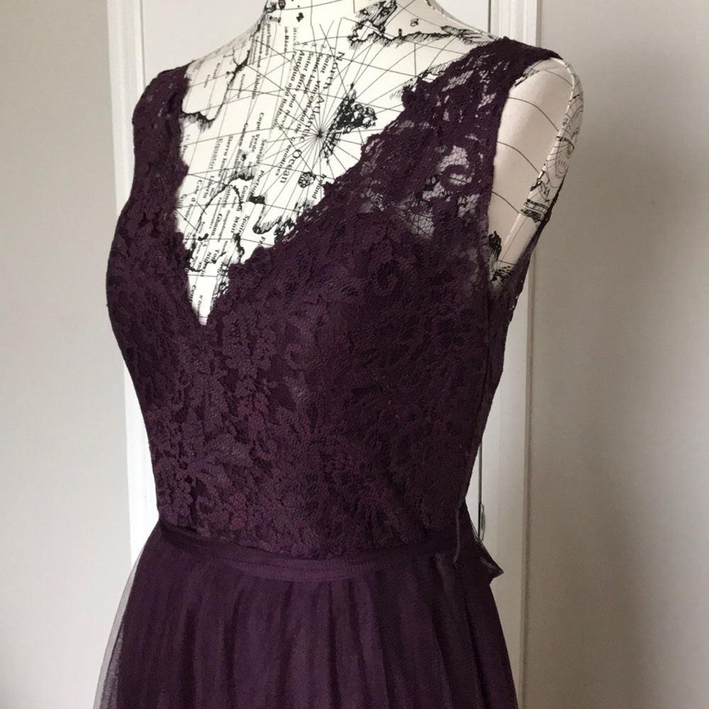 👹Watters Lace Tulle Floral Romantic Formal Evening Gown flowy vintage goth 10